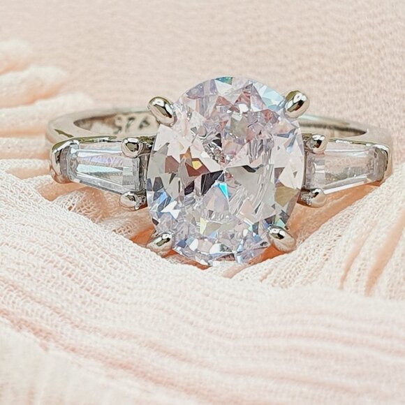 Dainty Refine Crystal Pure Oval Fashion Rings for Women, INDN8369 - Picture 1 of 4